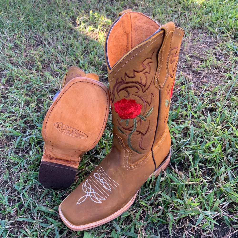 WOMEN'S WESTERN RODEO COWGIRL BOOTS GENUINE LEATHER LADIES BOTA VAQUERA DAMA 703